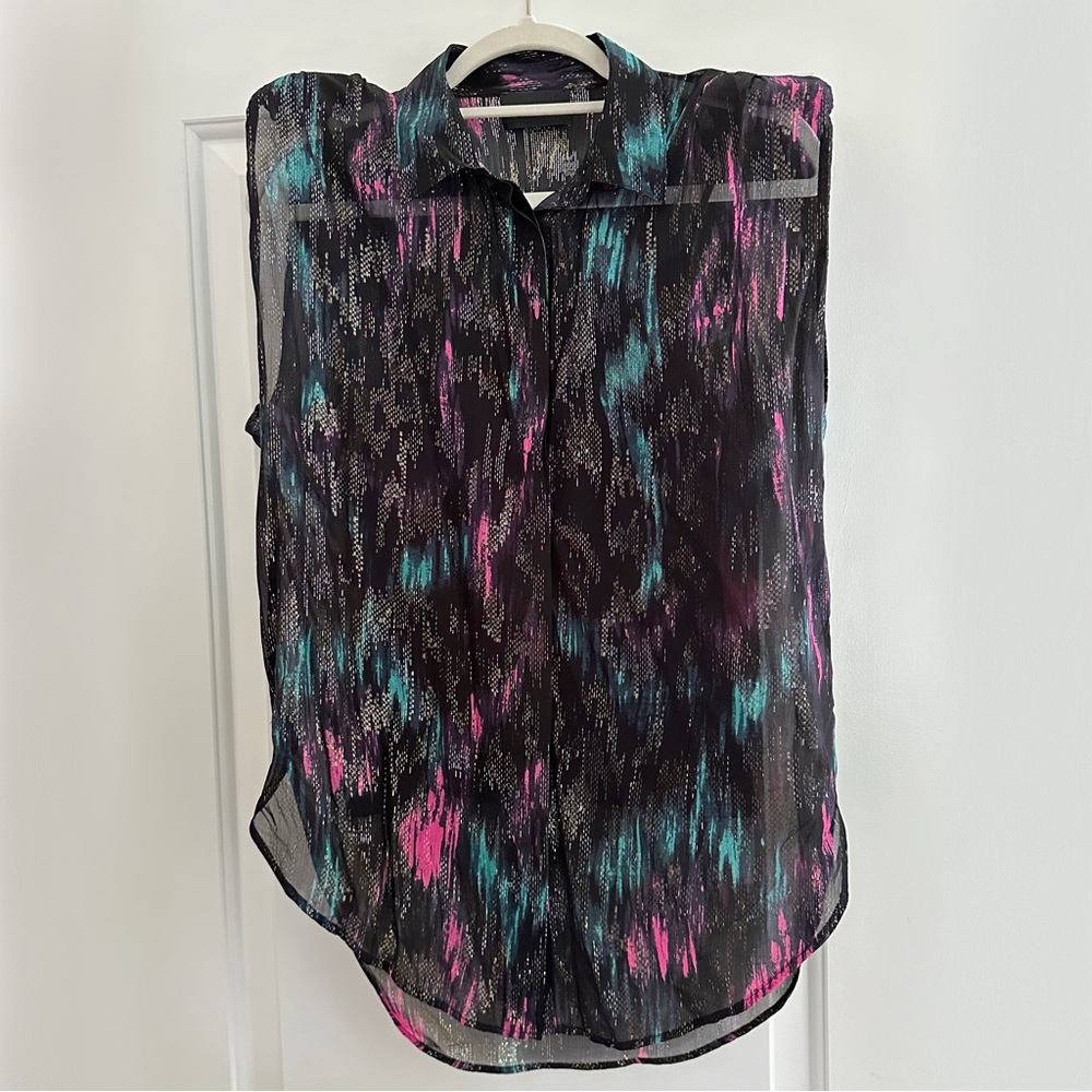 The Kooples Sheer Sleeveless Blouse